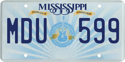 MS license plate MDU599