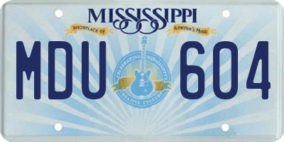 MS license plate MDU604