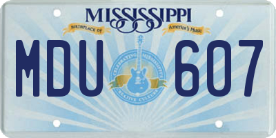 MS license plate MDU607