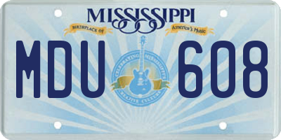 MS license plate MDU608
