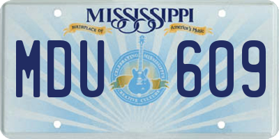 MS license plate MDU609