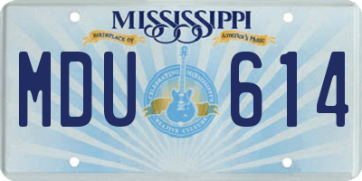 MS license plate MDU614