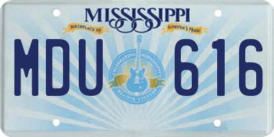 MS license plate MDU616