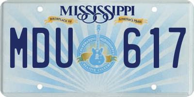 MS license plate MDU617