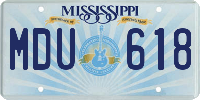 MS license plate MDU618
