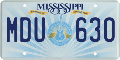 MS license plate MDU630