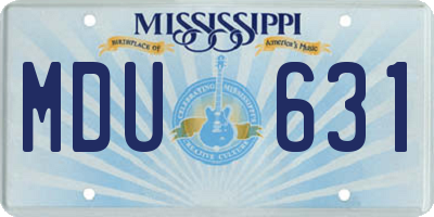 MS license plate MDU631