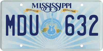 MS license plate MDU632