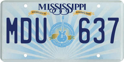 MS license plate MDU637