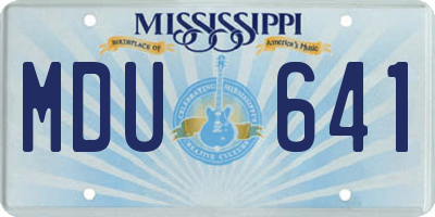 MS license plate MDU641
