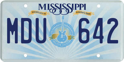 MS license plate MDU642