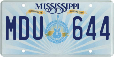 MS license plate MDU644