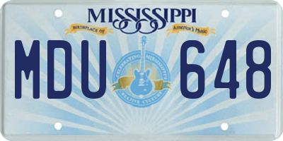 MS license plate MDU648