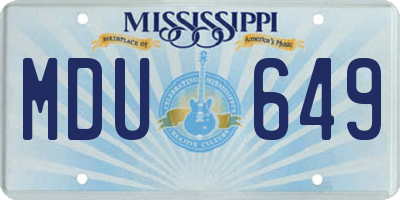 MS license plate MDU649