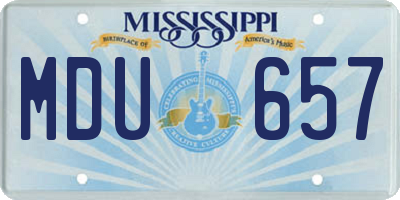MS license plate MDU657