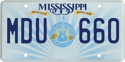 MS license plate MDU660