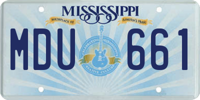 MS license plate MDU661