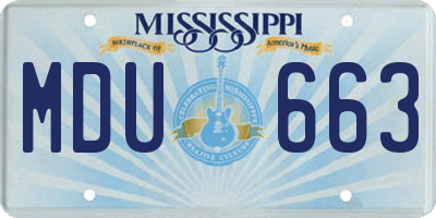 MS license plate MDU663