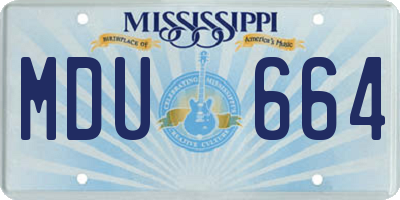 MS license plate MDU664