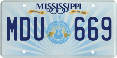 MS license plate MDU669