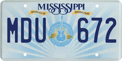 MS license plate MDU672
