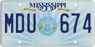 MS license plate MDU674