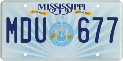 MS license plate MDU677
