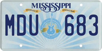 MS license plate MDU683