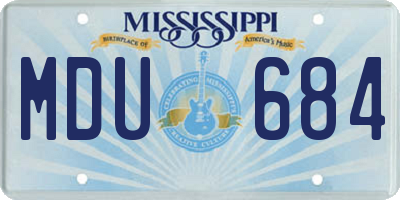 MS license plate MDU684