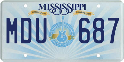 MS license plate MDU687