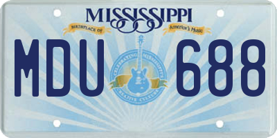 MS license plate MDU688