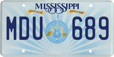 MS license plate MDU689