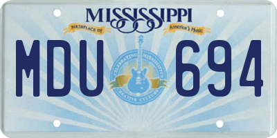 MS license plate MDU694