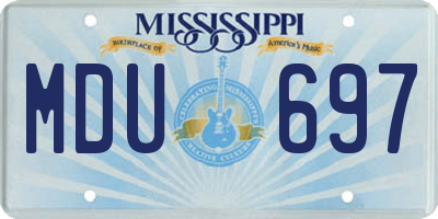 MS license plate MDU697