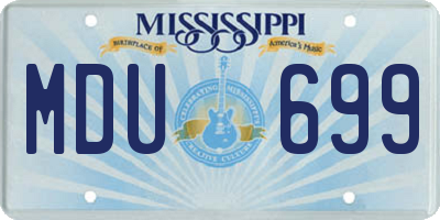 MS license plate MDU699