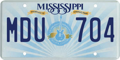 MS license plate MDU704