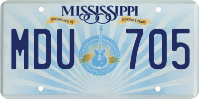 MS license plate MDU705