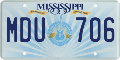 MS license plate MDU706