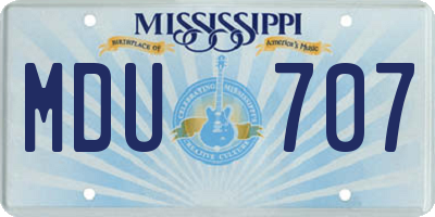 MS license plate MDU707