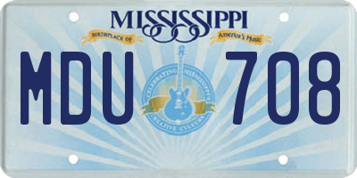 MS license plate MDU708