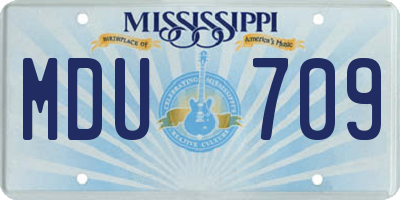 MS license plate MDU709