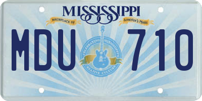 MS license plate MDU710