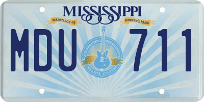 MS license plate MDU711