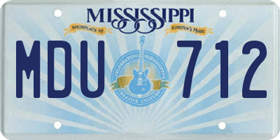 MS license plate MDU712