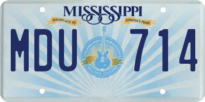 MS license plate MDU714