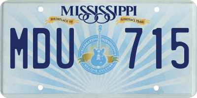 MS license plate MDU715