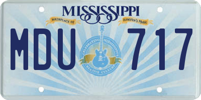 MS license plate MDU717