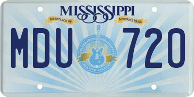 MS license plate MDU720