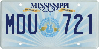 MS license plate MDU721