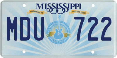 MS license plate MDU722